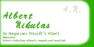 albert mikulas business card